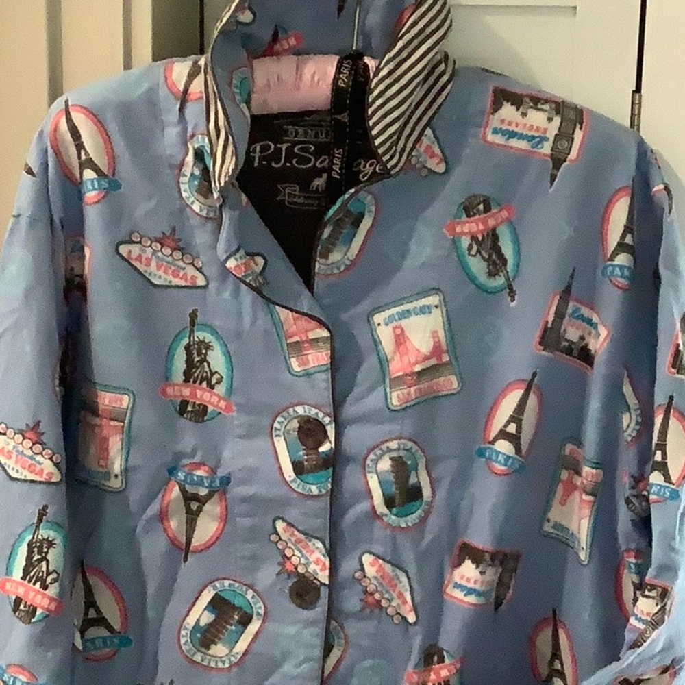 PJ Salvage Blue Patterned Women's Pajama Set